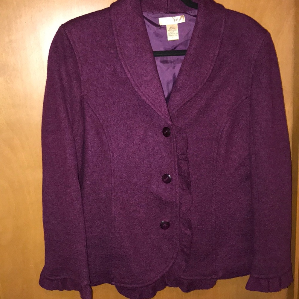 🔥Transitions wool blend purple blazer L